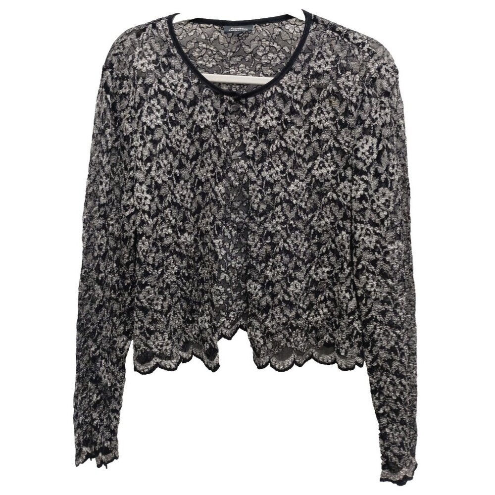 VTG 90s Dressbarn Collection Womens Cardigan XL Black Lace Fairy Whimsygoth